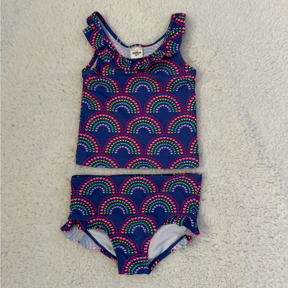 OshKosh B'gosh Navy and Magenta Bikini with Geometric Pattern